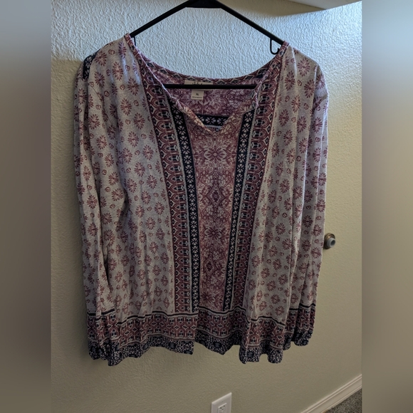 Boho v-neck multi colored blouse women's size XL - Picture 1 of 1